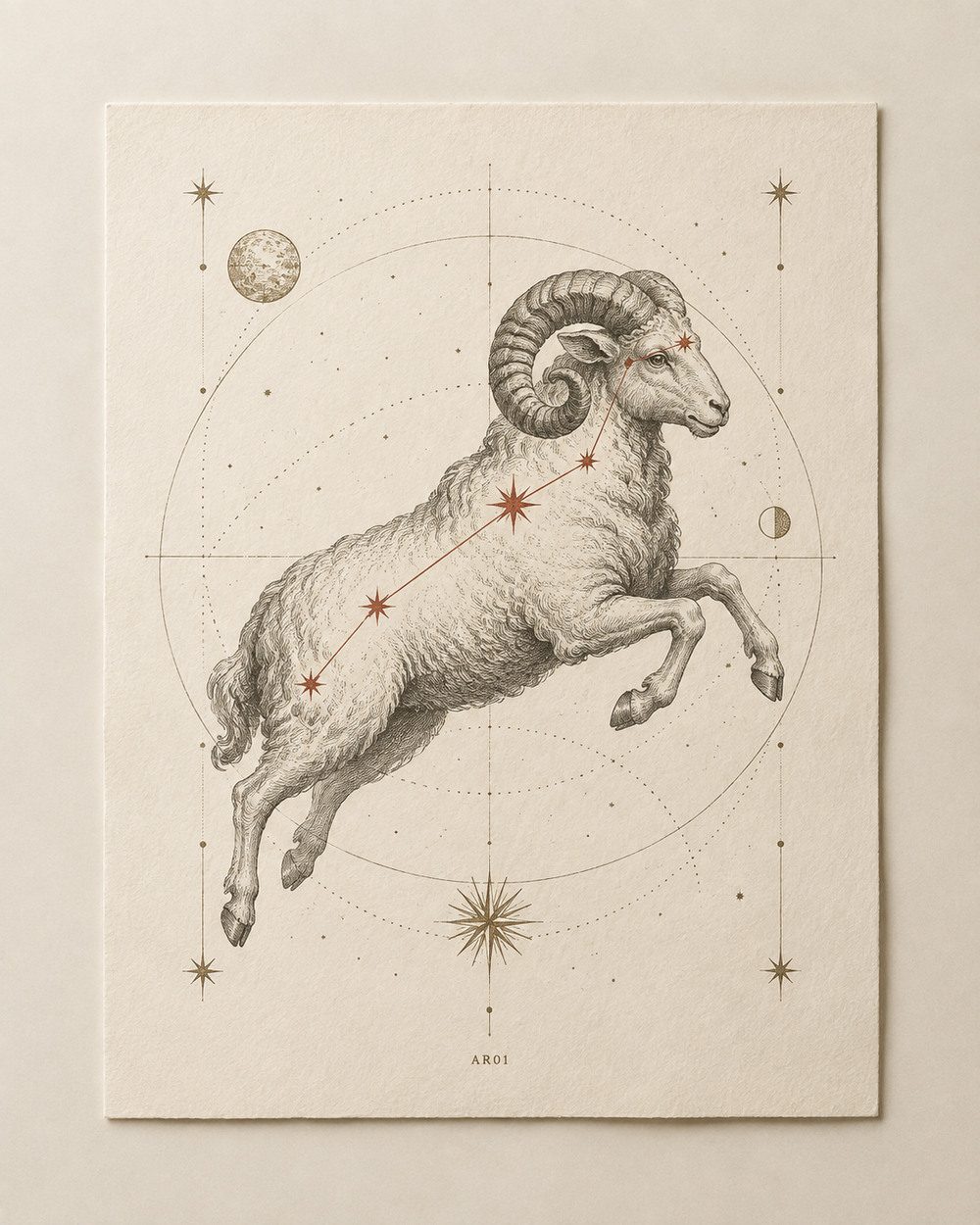 Celestial Archive Aries Art Print — The First Spark