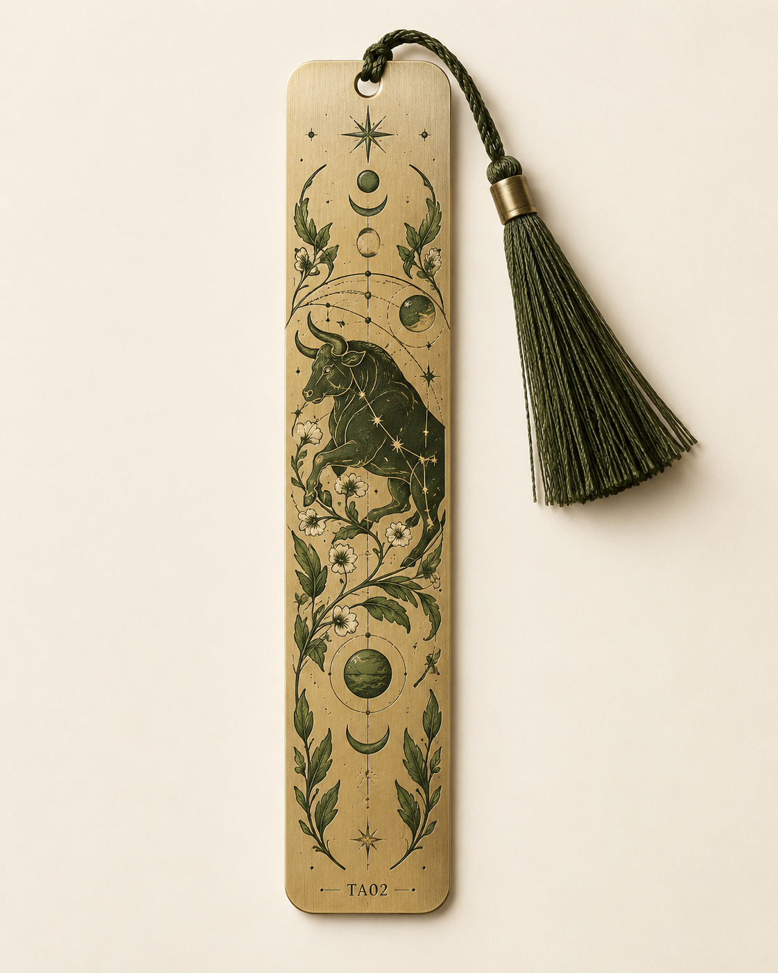 Taurus Celestial Archive Metal Bookmark — The Quiet Garden
