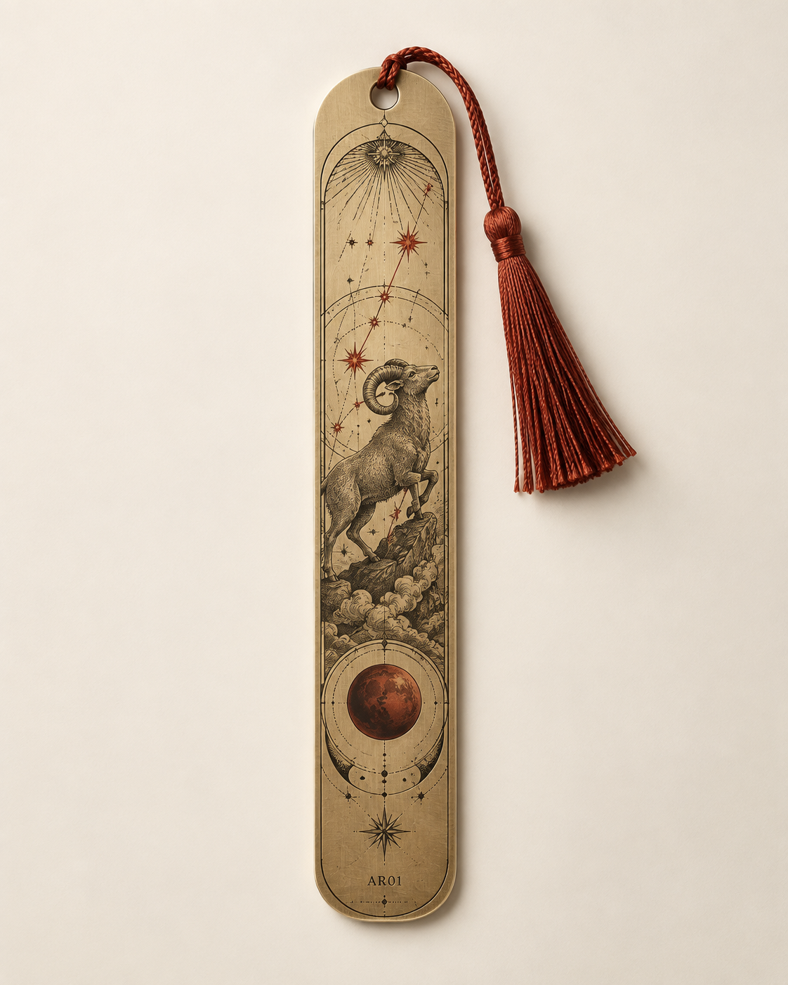 Aries Celestial Archive Metal Bookmark — The First Spark