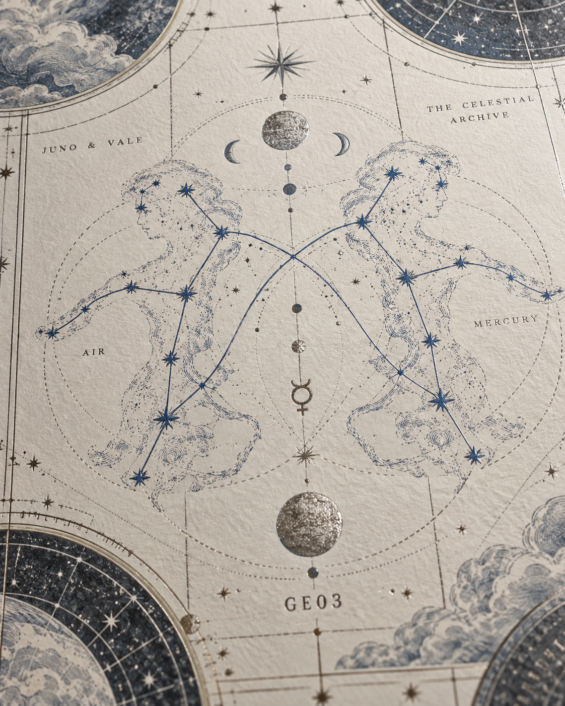 Celestial Archive Gemini Art Print — The Twin Signal