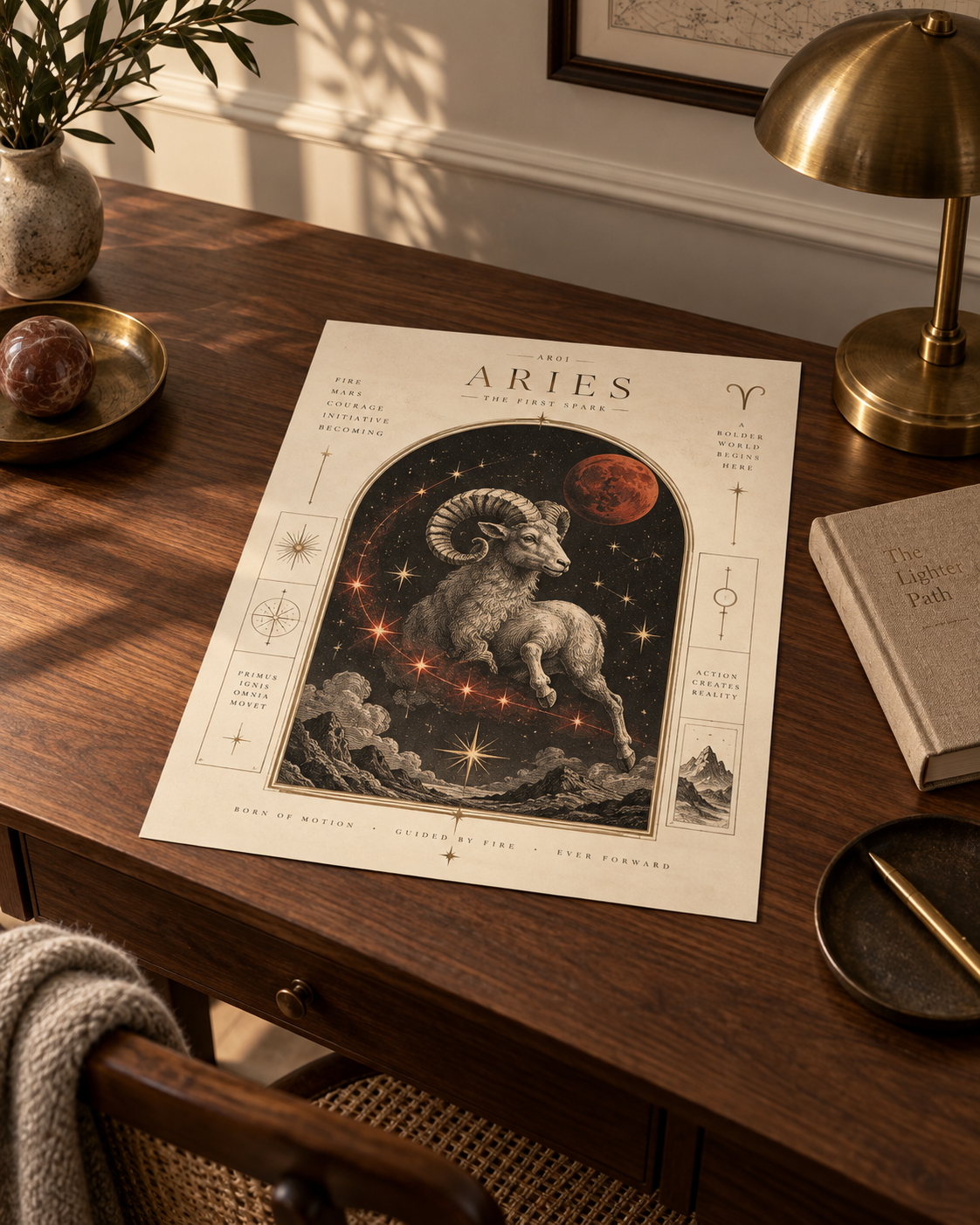 Celestial Archive Aries Art Print — The First Spark