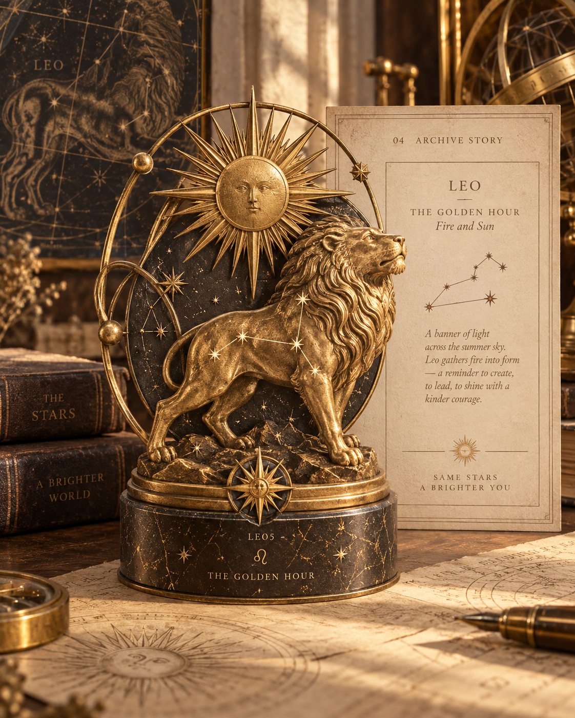 Leo Celestial Desk Totem — The Golden Hour