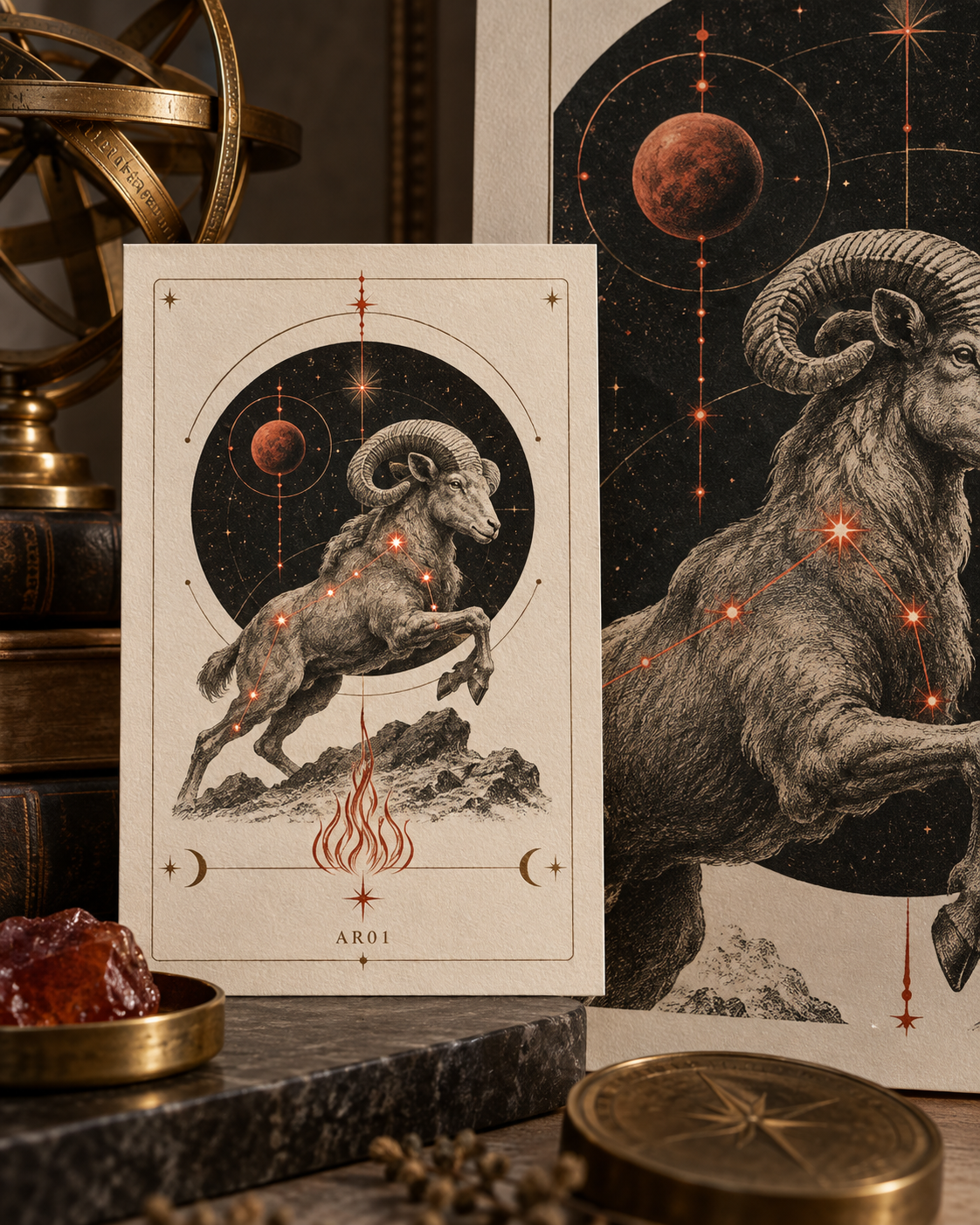 Celestial Archive Aries Art Print — The First Spark