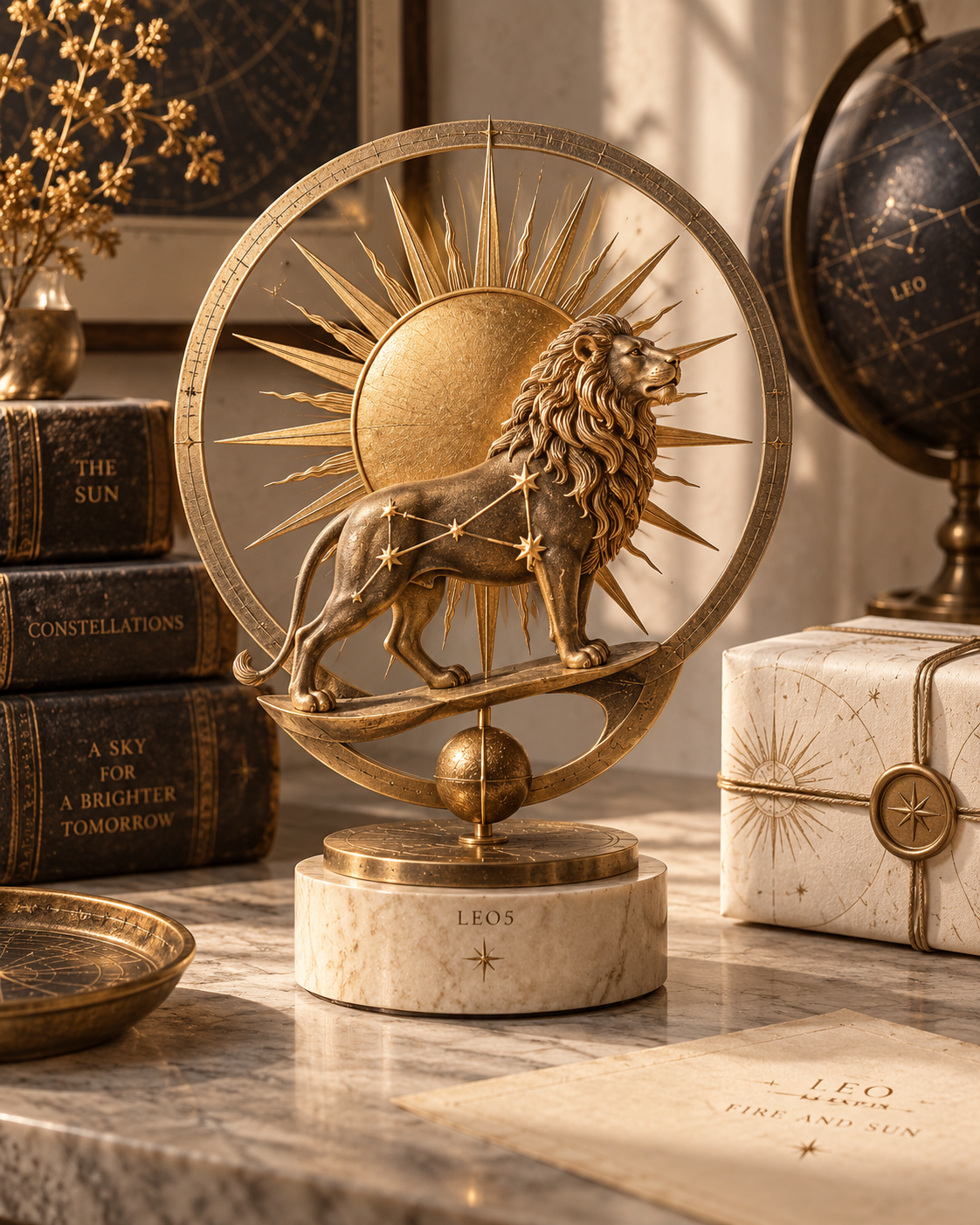 Leo Celestial Desk Totem — The Golden Hour