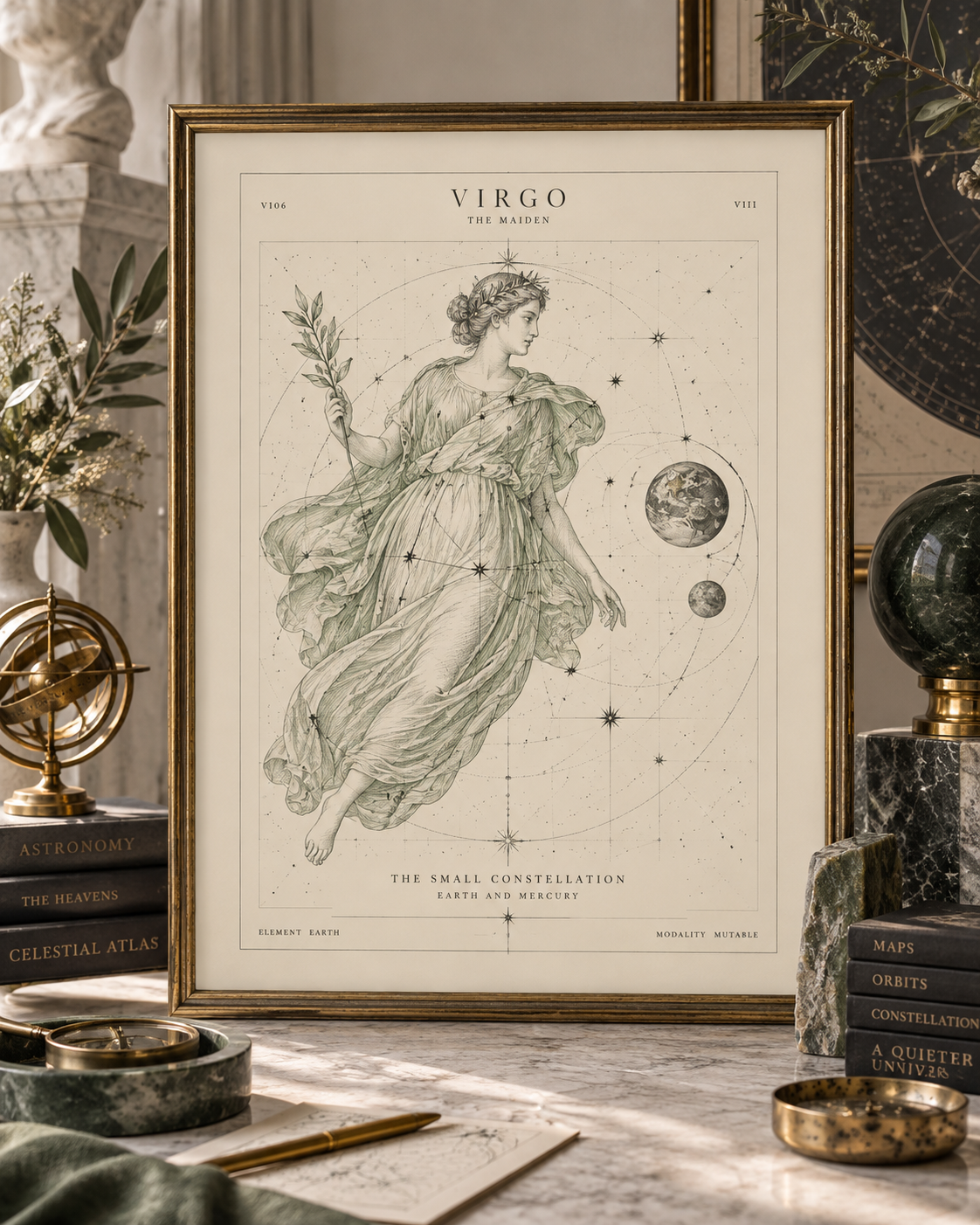 Celestial Archive Virgo Art Print — The Small Constellation