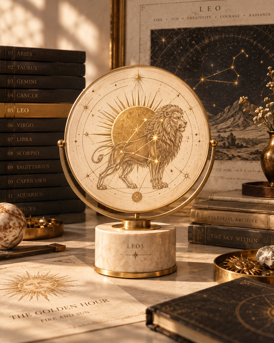 Leo Celestial Desk Totem — The Golden Hour