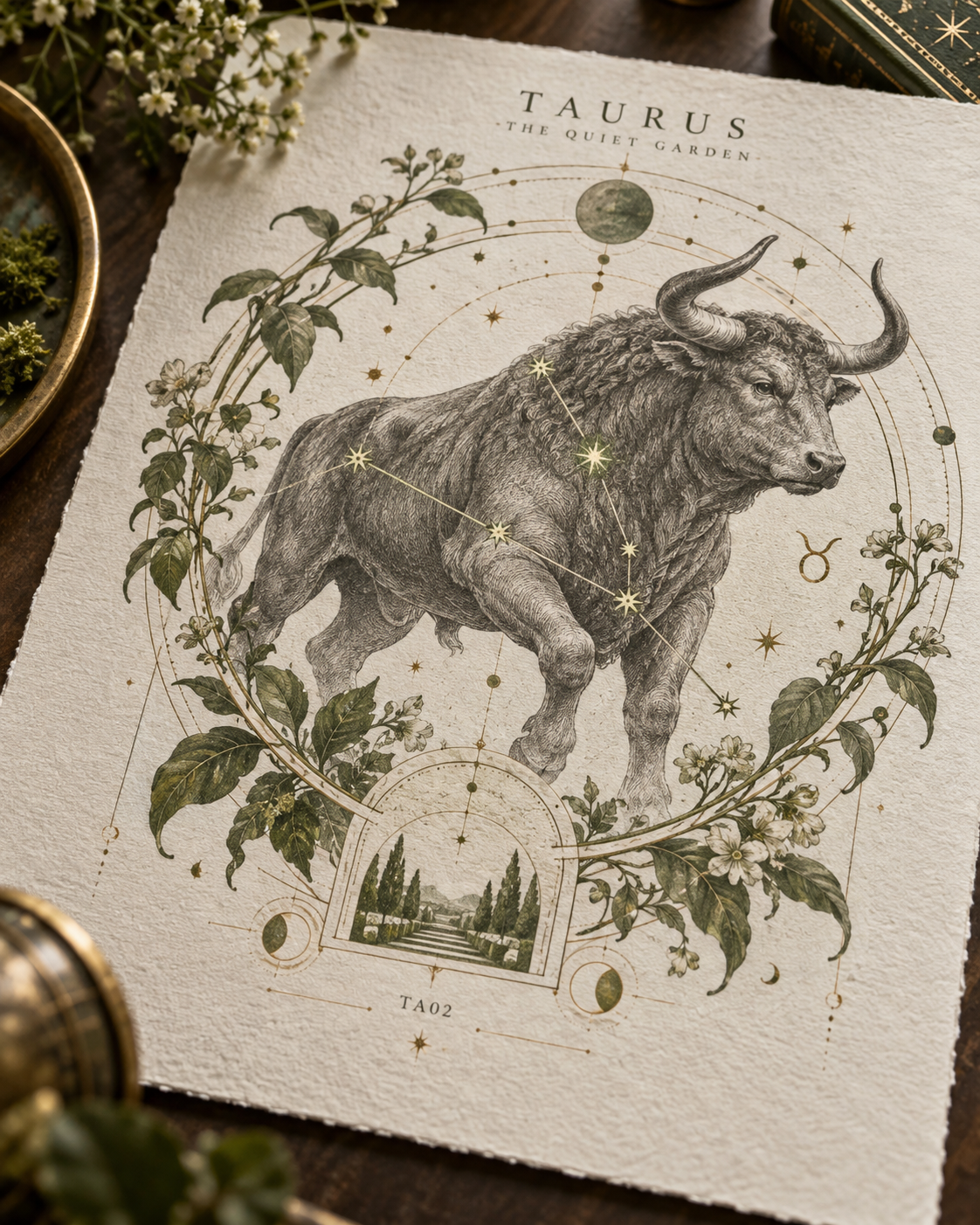 Celestial Archive Taurus Art Print — The Quiet Garden