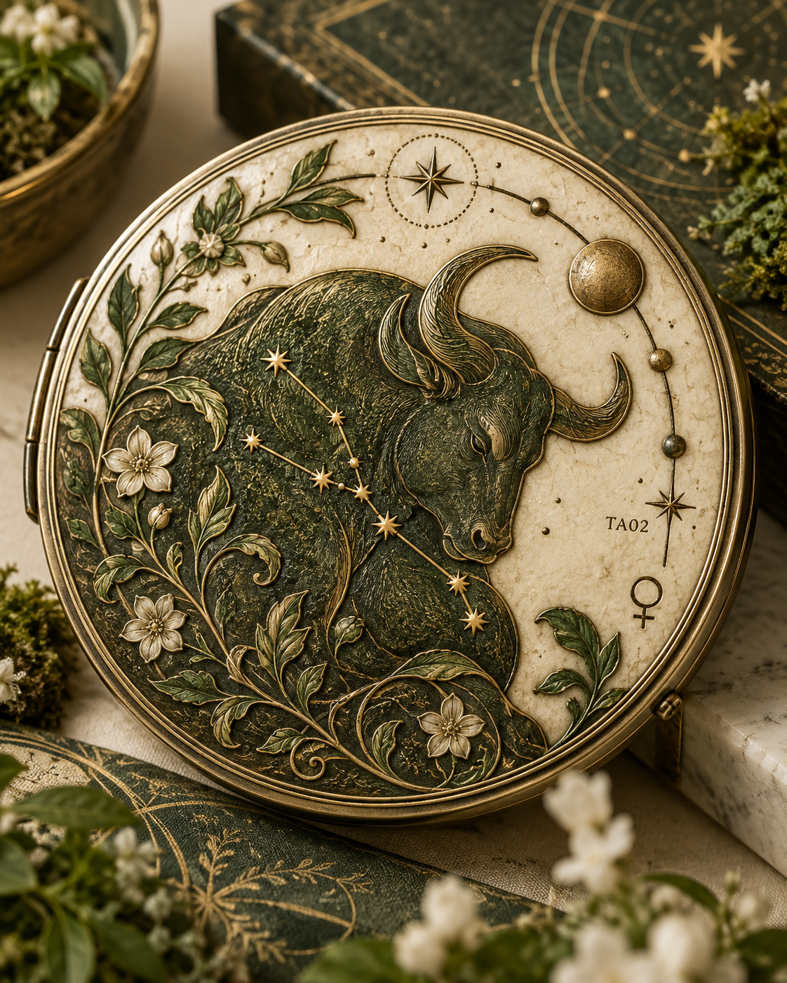 Taurus Celestial Archive Metal Bookmark — The Quiet Garden