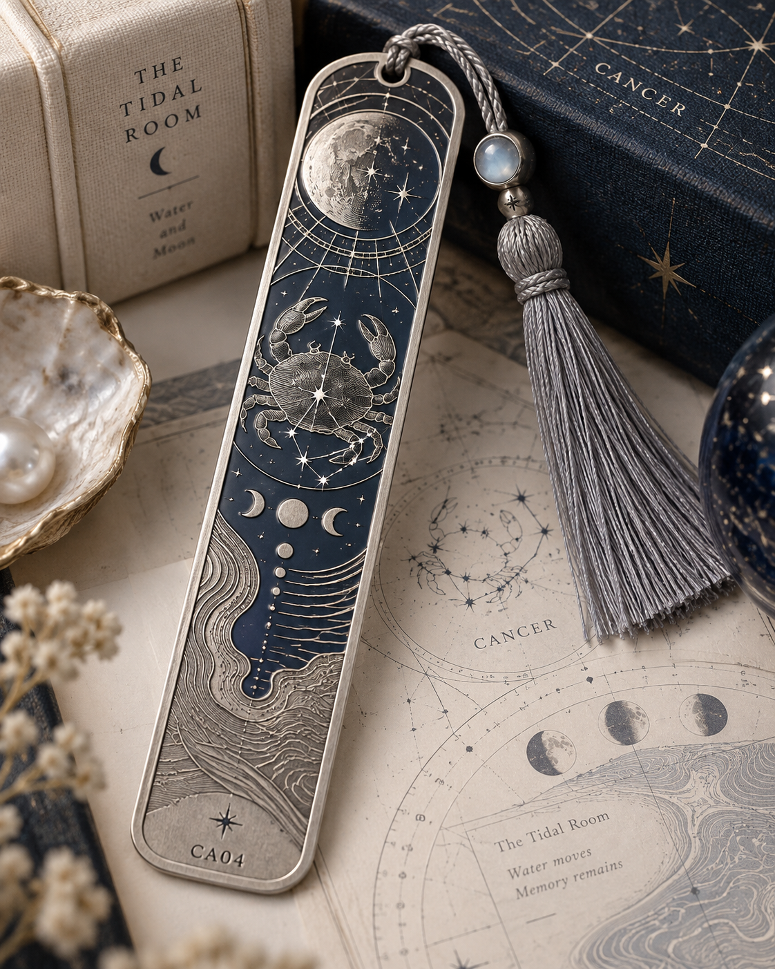 Cancer Celestial Archive Metal Bookmark — The Tidal Room