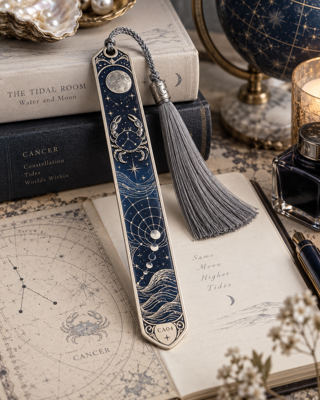 Cancer Celestial Archive Metal Bookmark — The Tidal Room