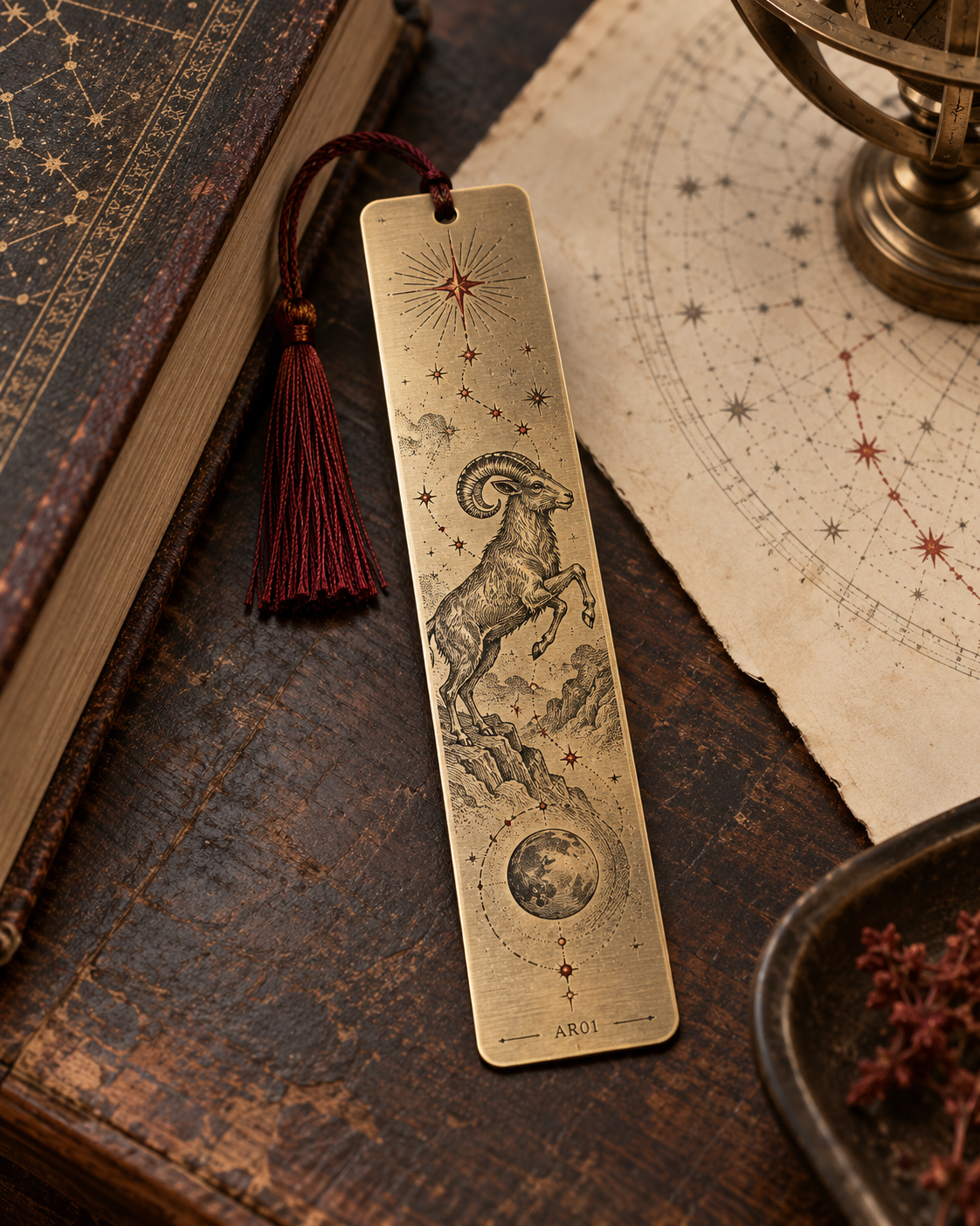 Aries Celestial Archive Metal Bookmark — The First Spark