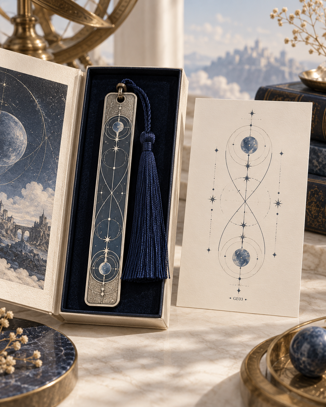 Gemini Celestial Archive Metal Bookmark — The Twin Signal
