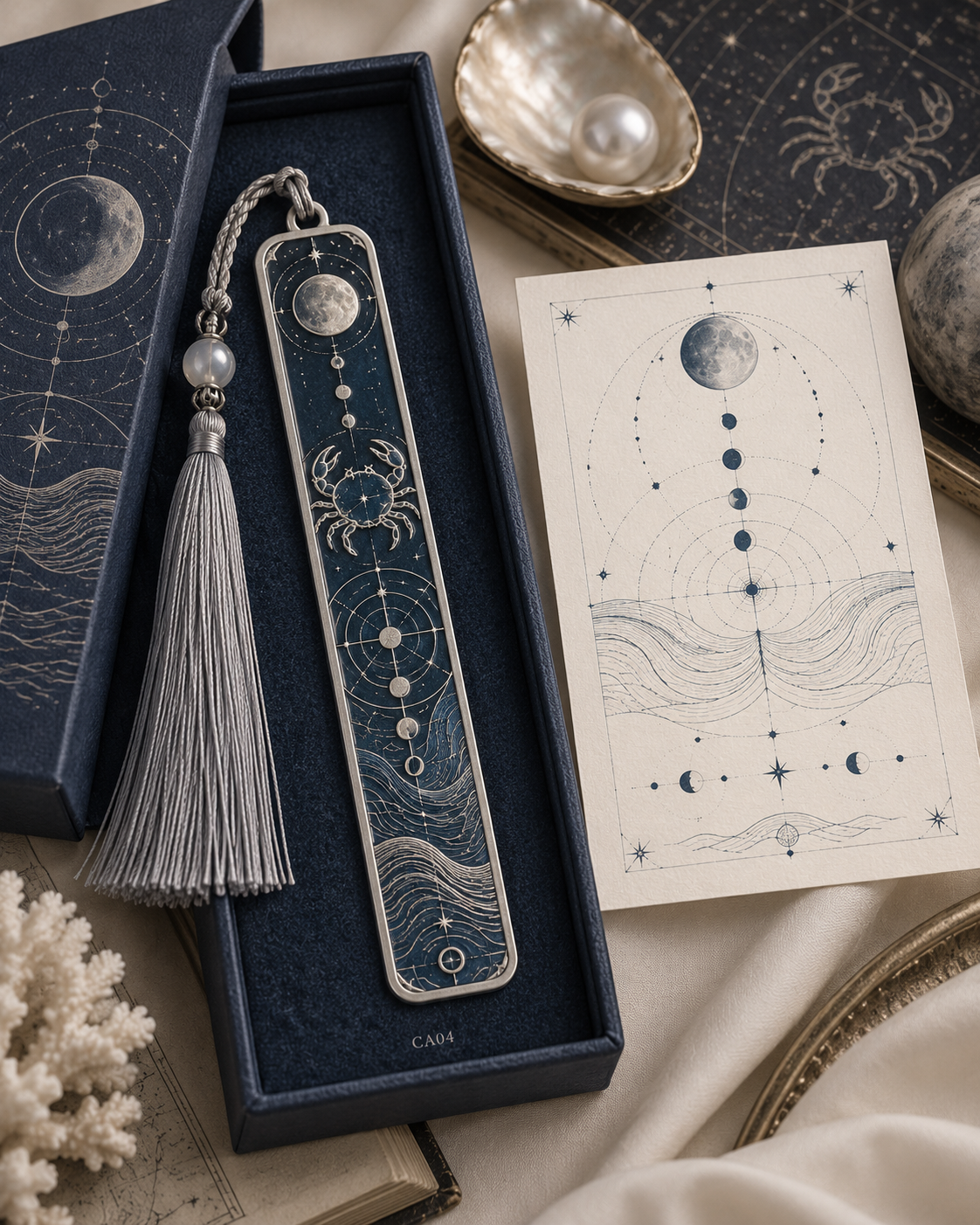 Cancer Celestial Archive Metal Bookmark — The Tidal Room
