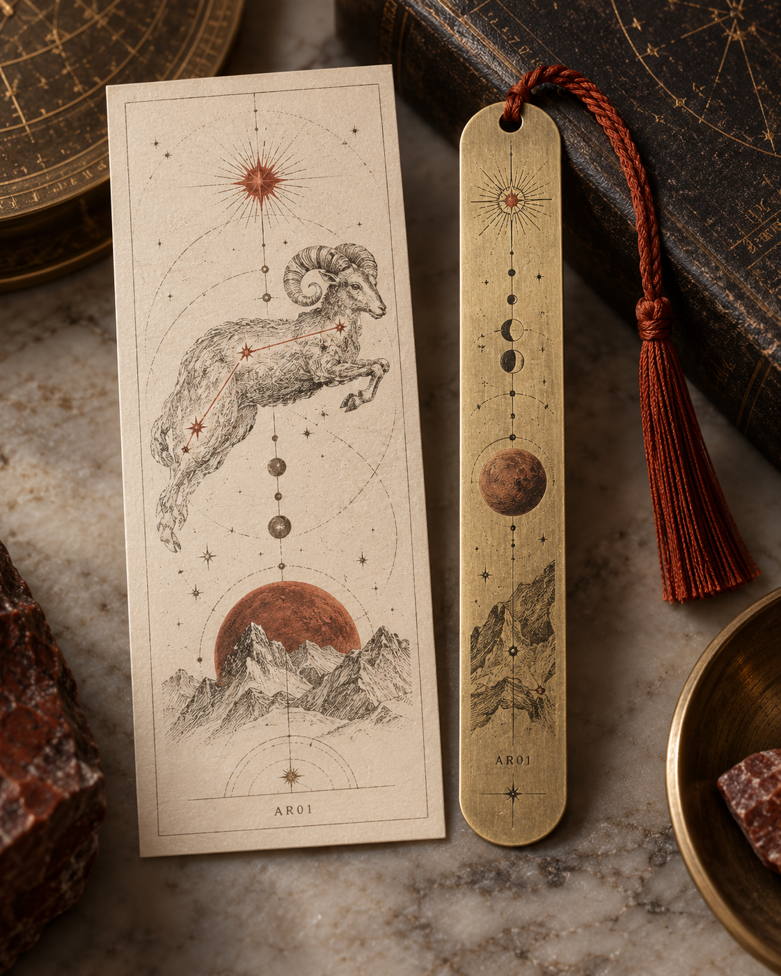 Aries Celestial Archive Metal Bookmark — The First Spark
