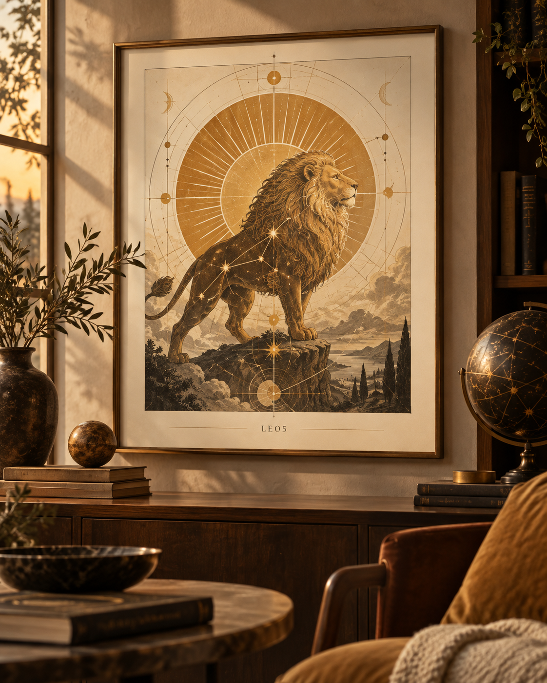 Celestial Archive Leo Art Print — The Golden Hour