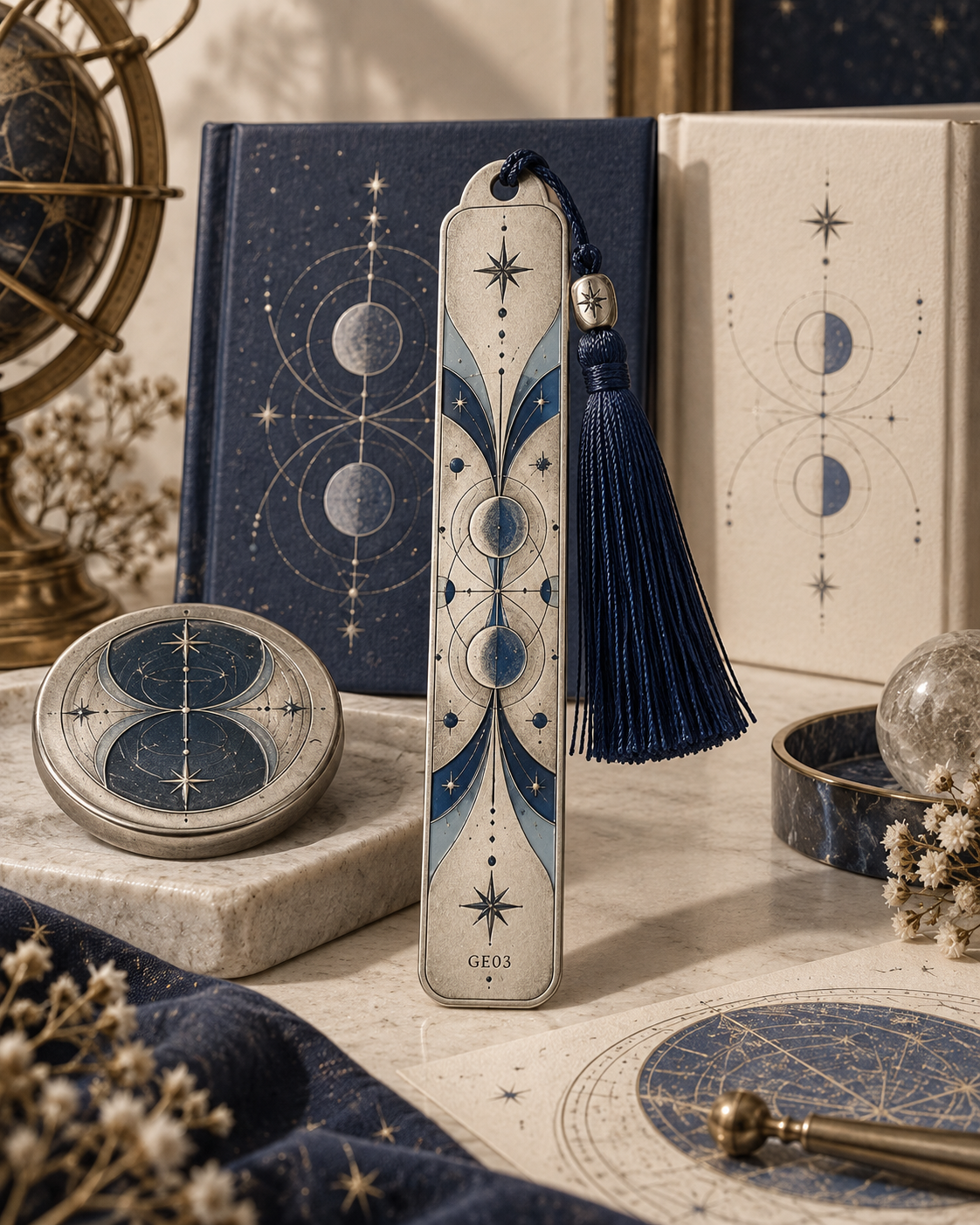 Gemini Celestial Archive Metal Bookmark — The Twin Signal