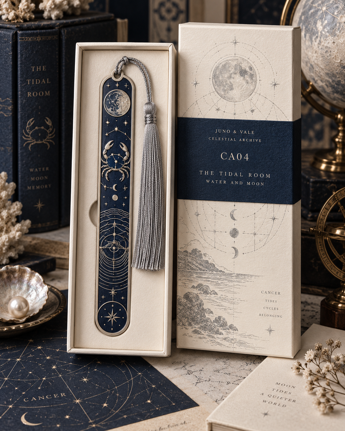 Cancer Celestial Archive Metal Bookmark — The Tidal Room