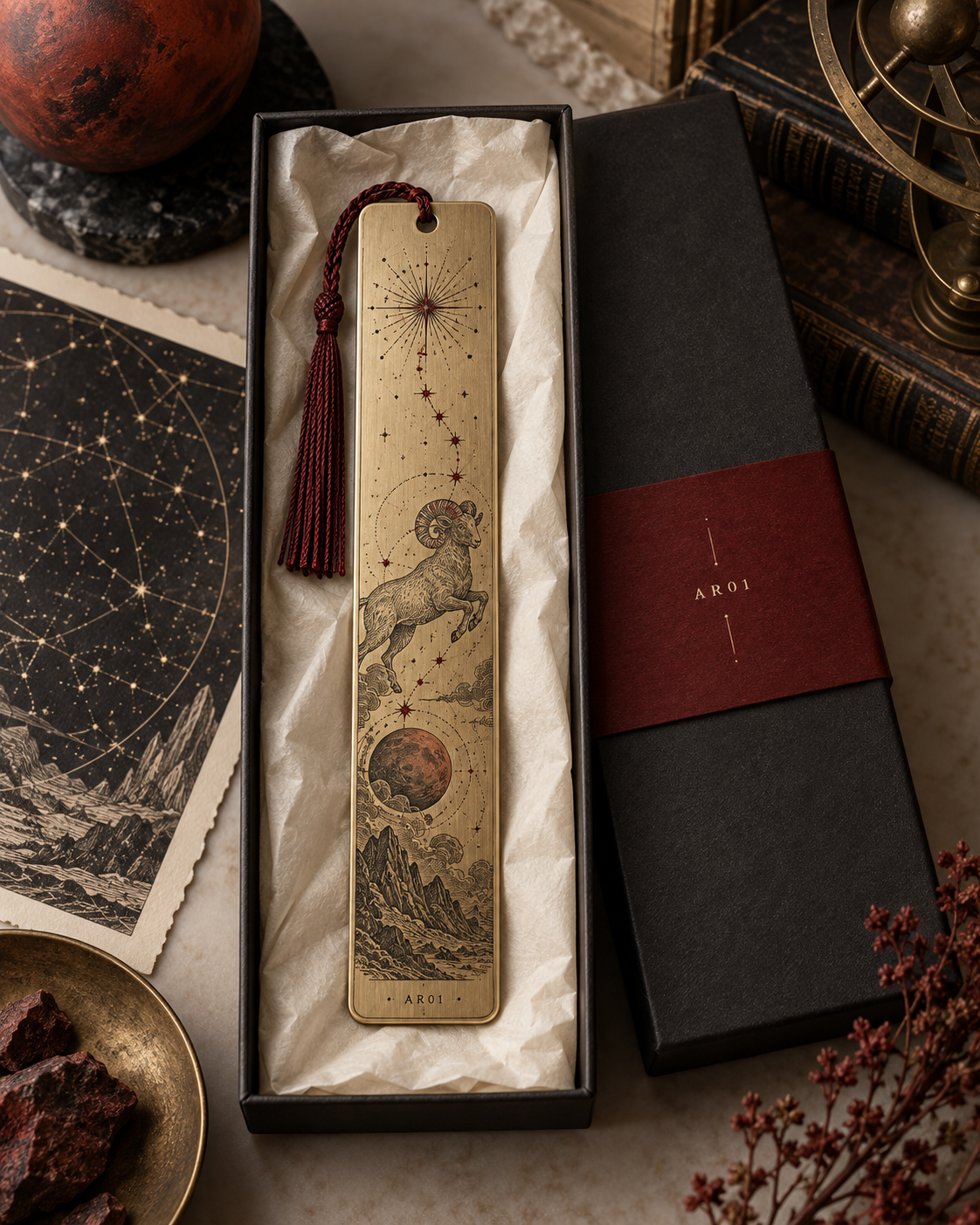 Aries Celestial Archive Metal Bookmark — The First Spark
