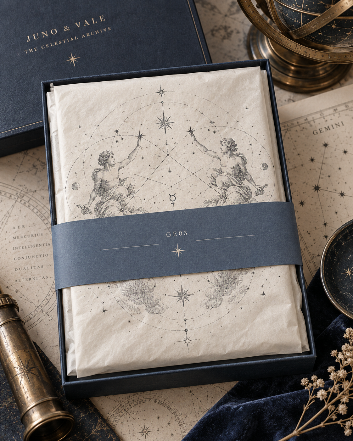 Celestial Archive Gemini Art Print — The Twin Signal