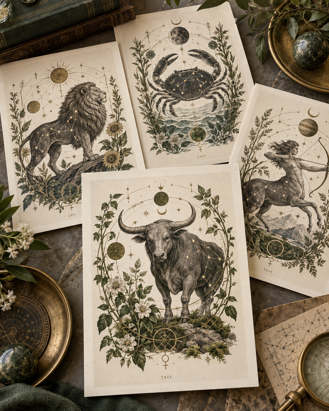Celestial Archive Taurus Art Print — The Quiet Garden