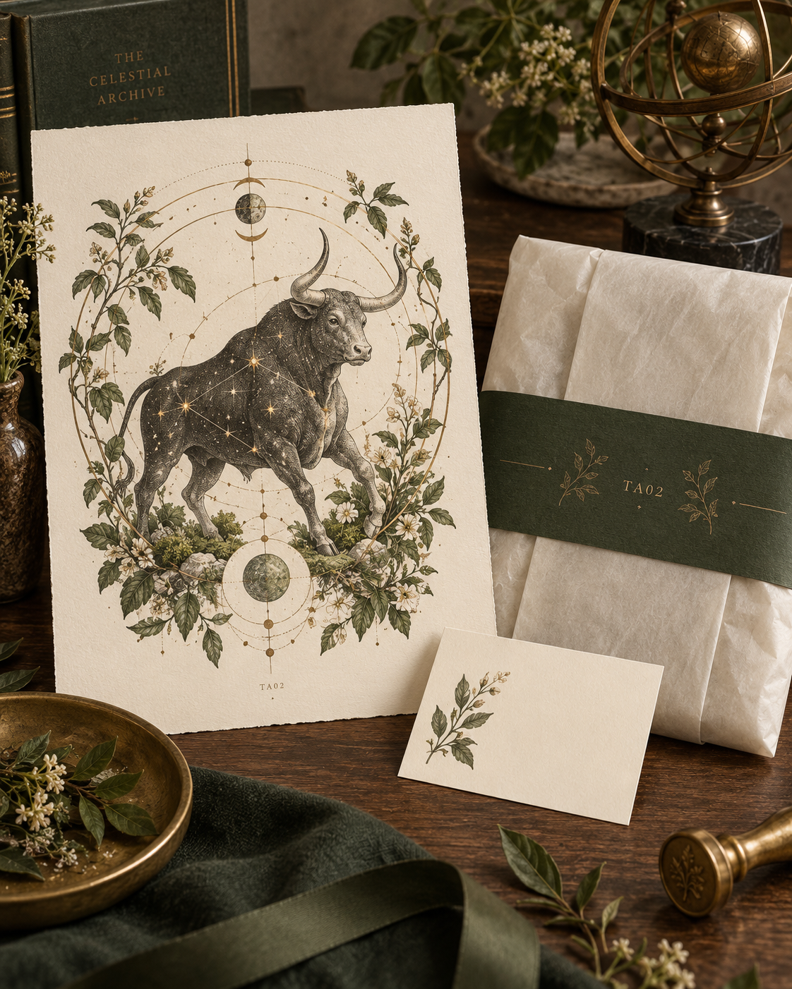Celestial Archive Taurus Art Print — The Quiet Garden