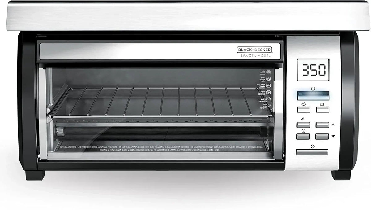 BLACK DECKER SpaceMaker Under Counter Toaster Oven, Digital Controls, Black/Stainless Steel, Fits 9&prime;&prime; Pizza or 4 Slices