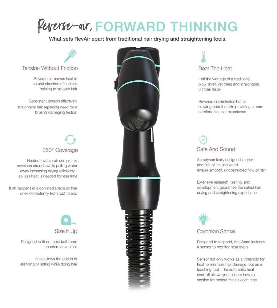 REVAIR Reverse-Air Hair Dryer | Easily Dry and Straighten Hair