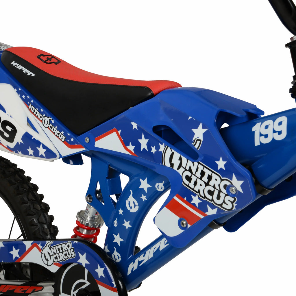 16" Hyper Bicycles Nitro Circus Motobike, Blue, Unisex, Child, Kids Age 4-8 Years