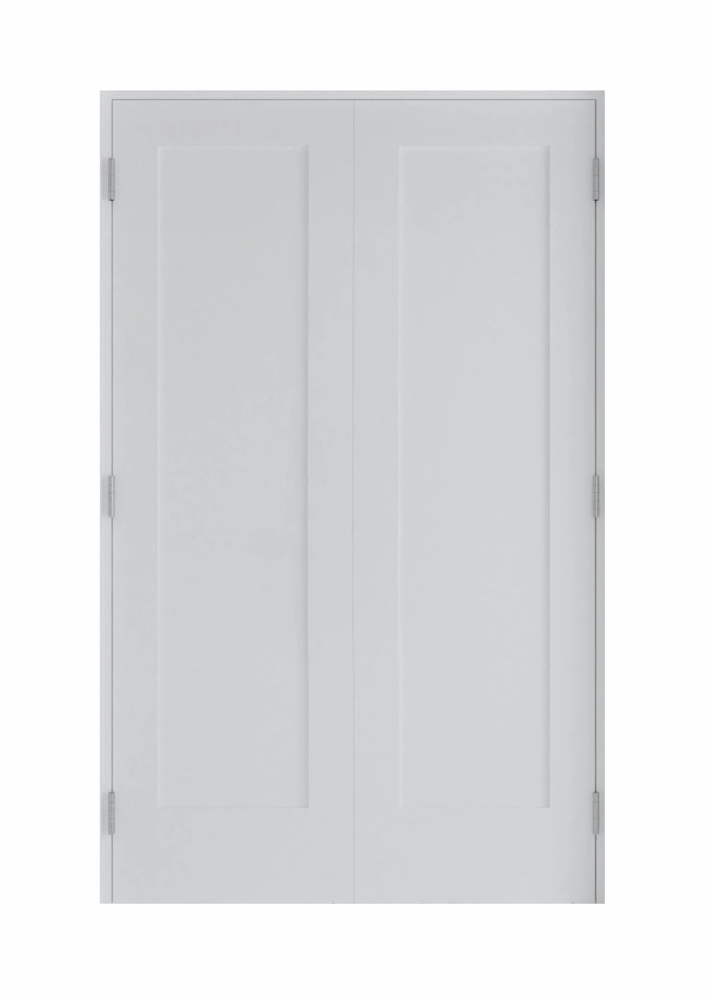 60 in x 80 in Bi-Parting Solid Core White Primed Composite Double Prehung French Door With Catch Ball Bronze Hinges