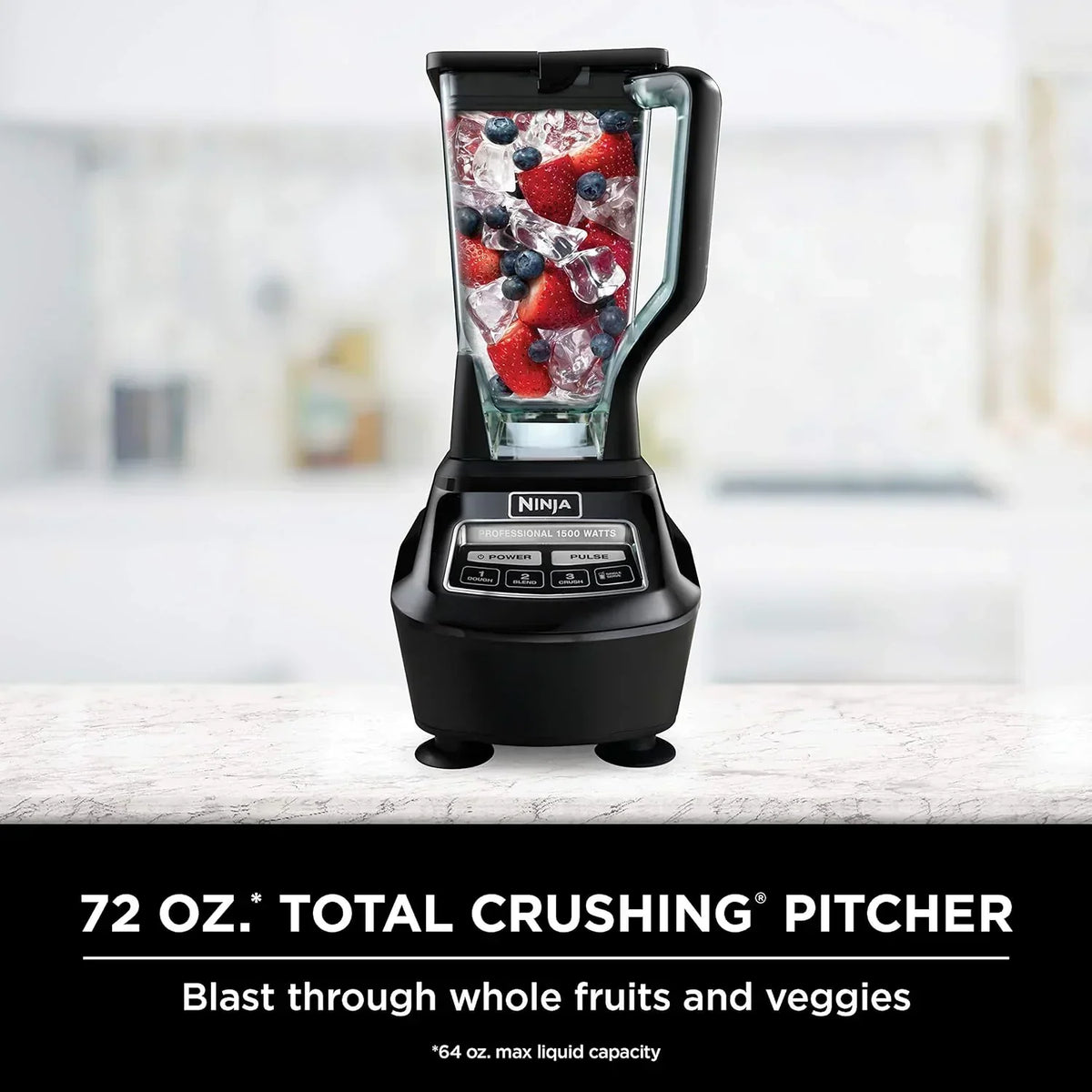 Ninja Mega Kitchen System, 1500-Watt, 72-Ounce Full-Size Blender and 8-Cup Food Processor with (2) 16-Ounce To-Go Cups