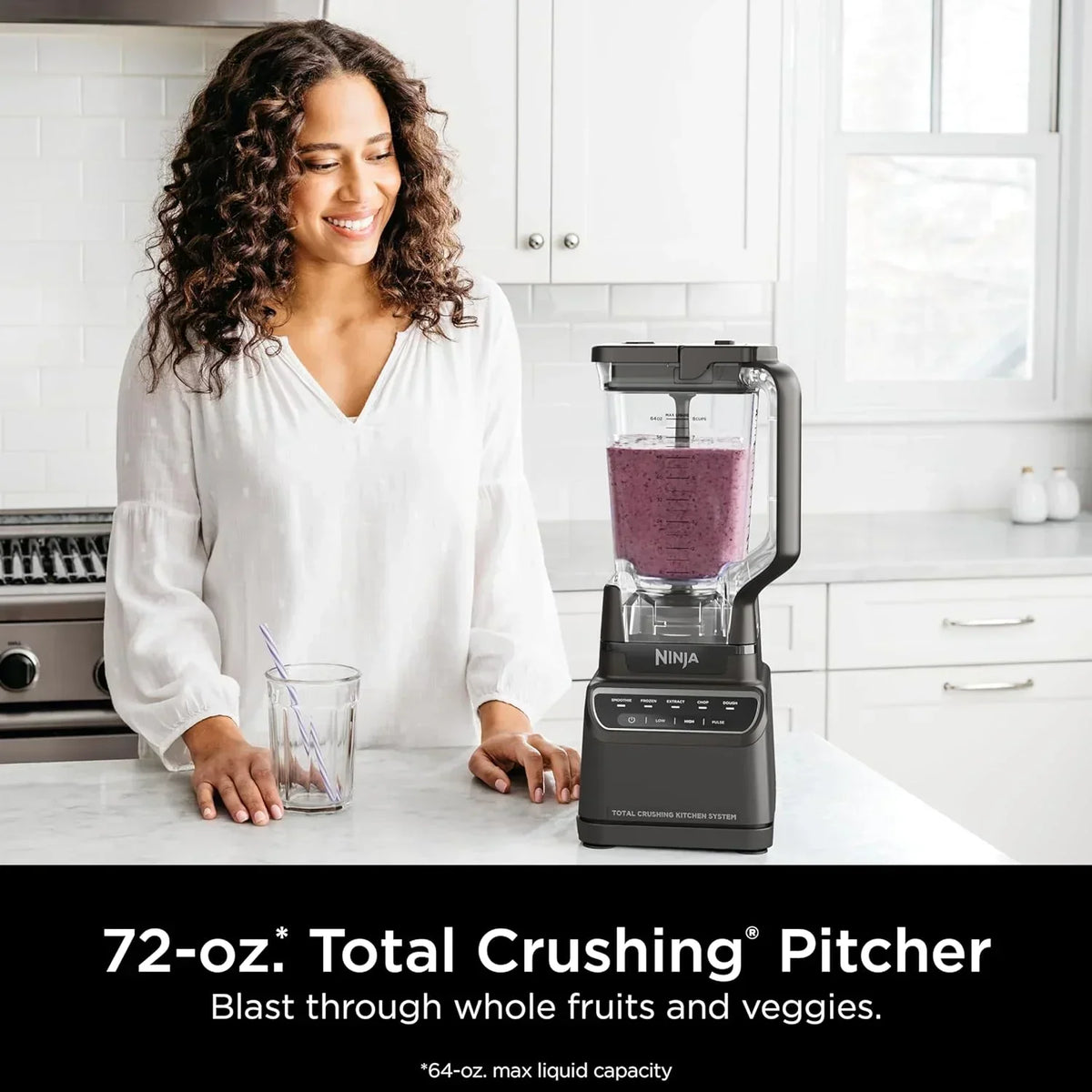Ninja Mega Kitchen System, 1500-Watt, 72-Ounce Full-Size Blender and 8-Cup Food Processor with (2) 16-Ounce To-Go Cups
