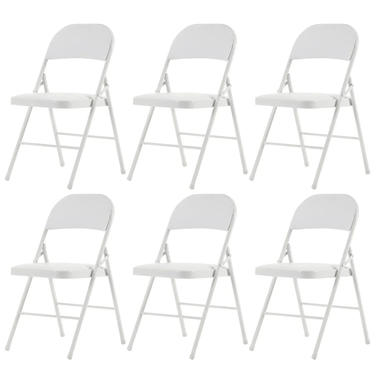 6 Pack Gray Folding Chairs with Padded Seats, Portable Stackable Foldable Chairs for Indoor & Outdoor, Commercial Seat with Metal Frame for Events Office Wedding Party, 330lbs Capacity