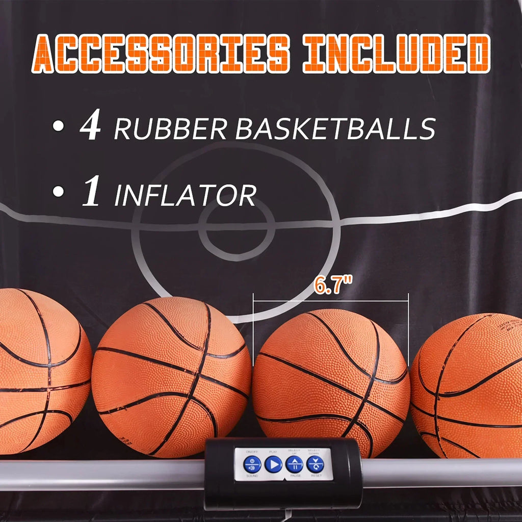 Costway Double Shot Electronic Basketball Arcade Game, 8 Game Modes, 4 Balls, Grey