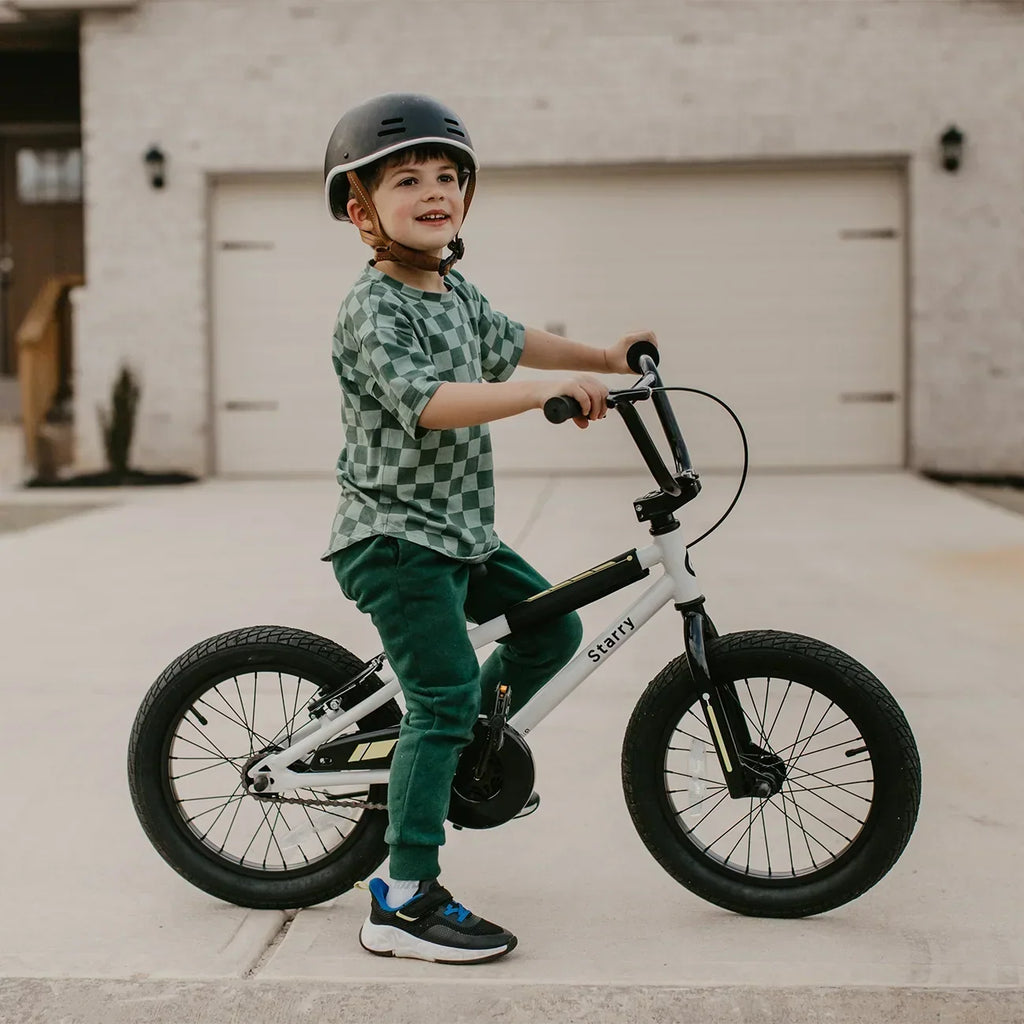 Glerc 14 Inch Little Kids Bike BMX Style Bicycle with Training Wheels Coaster Brake for 3 4 5 Years Old Boys Girls, Blue