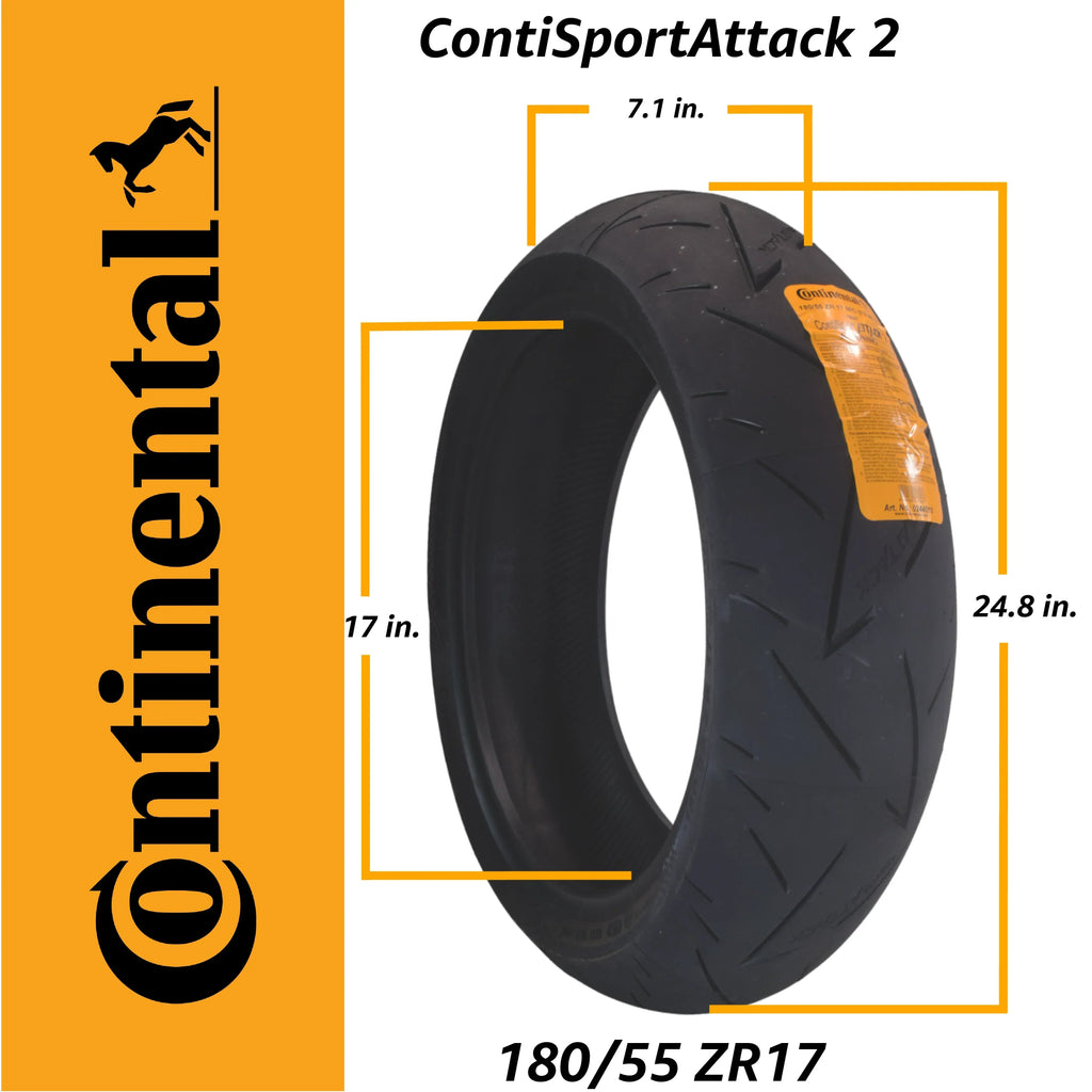 Continental ContiSportAttack 2 Sport Motorcycle Tires 120/70ZR17 Front & 180/55ZR17 Rear