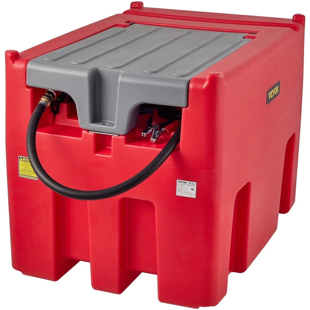 VEVOR Portable Diesel Fuel Tank, 116 Gallon, 10 GPM, 12V, 13.1 ft Hose, Red - YDIES4OOL-E