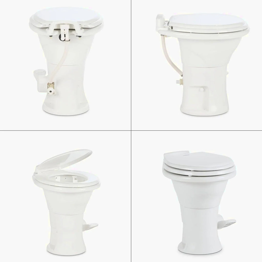 Dometic 310 RV Toilet, Oblong, PowerFlush, White
