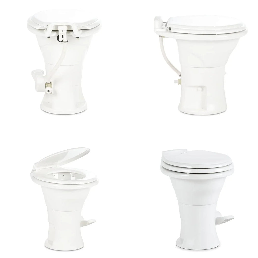 Dometic 310 RV Toilet, Oblong, PowerFlush, White