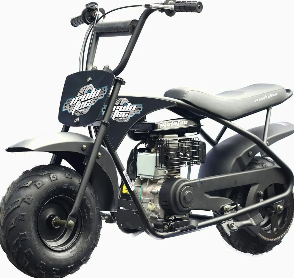 MotoTec 105CC 3.5HP Mini Bike, Black, Alloy Steel, 23mph - KN110-A