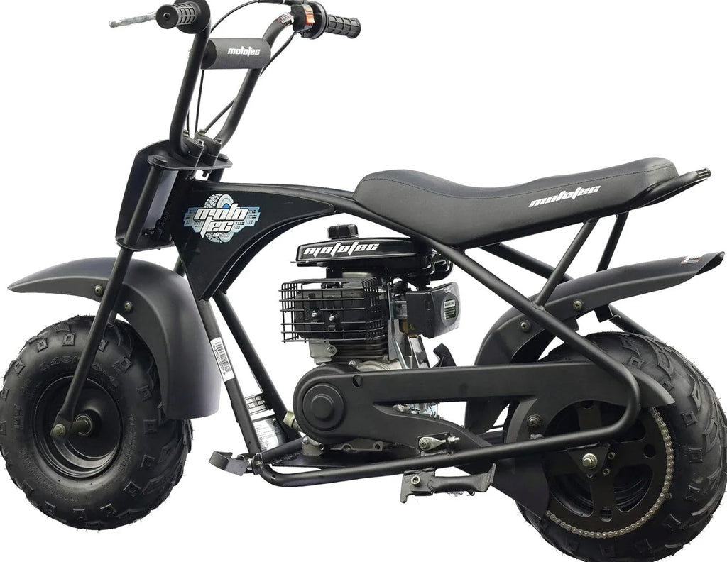 MotoTec 105CC 3.5HP Mini Bike, Black, Alloy Steel, 23mph - KN110-A