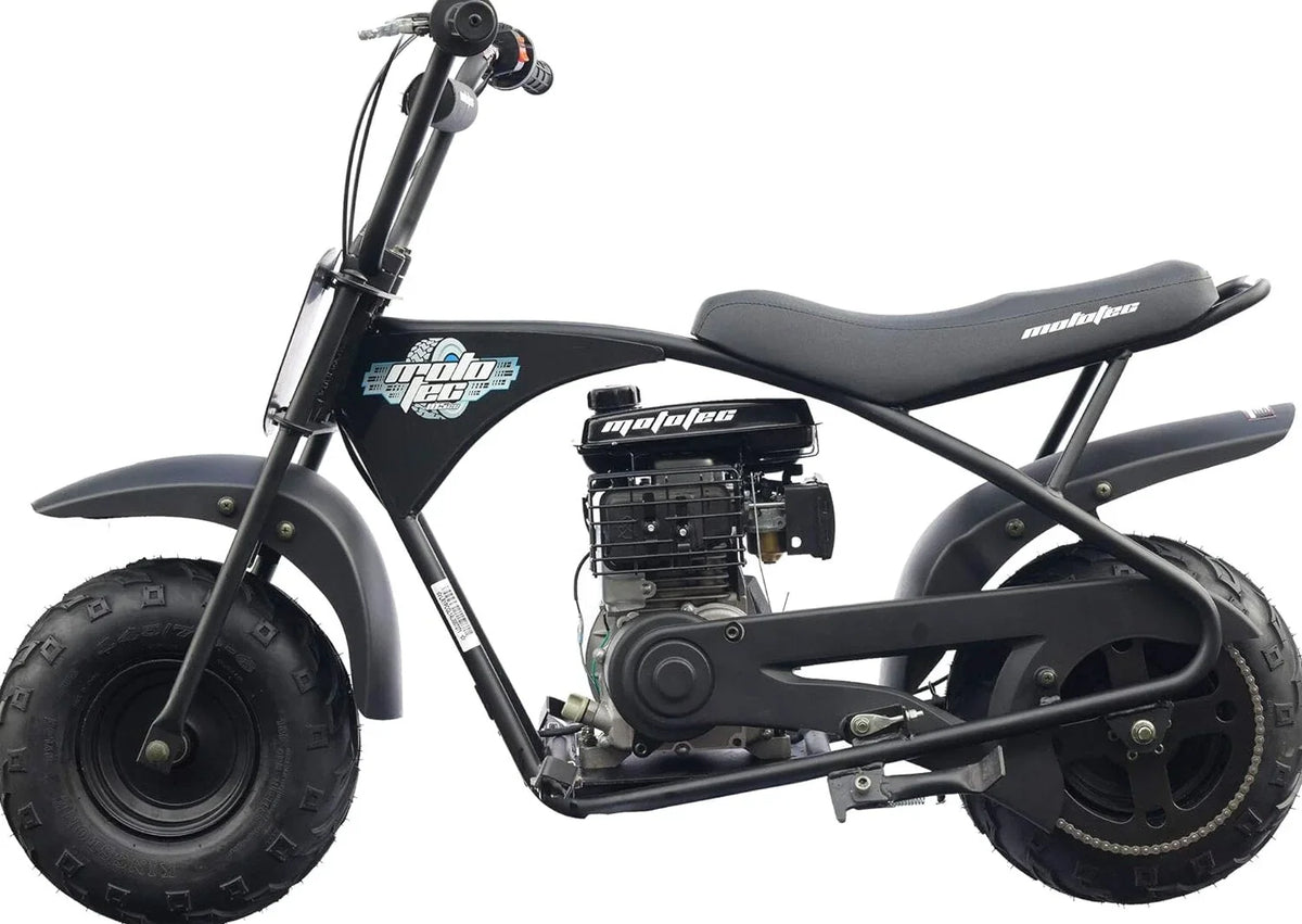 MotoTec 105CC 3.5HP Mini Bike, Black, Alloy Steel, 23mph - KN110-A