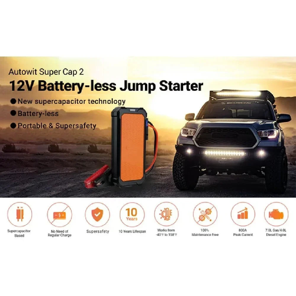 Autowit Battery-Less Portable Car Jump Starter With Carrying Case - SuperCap 2