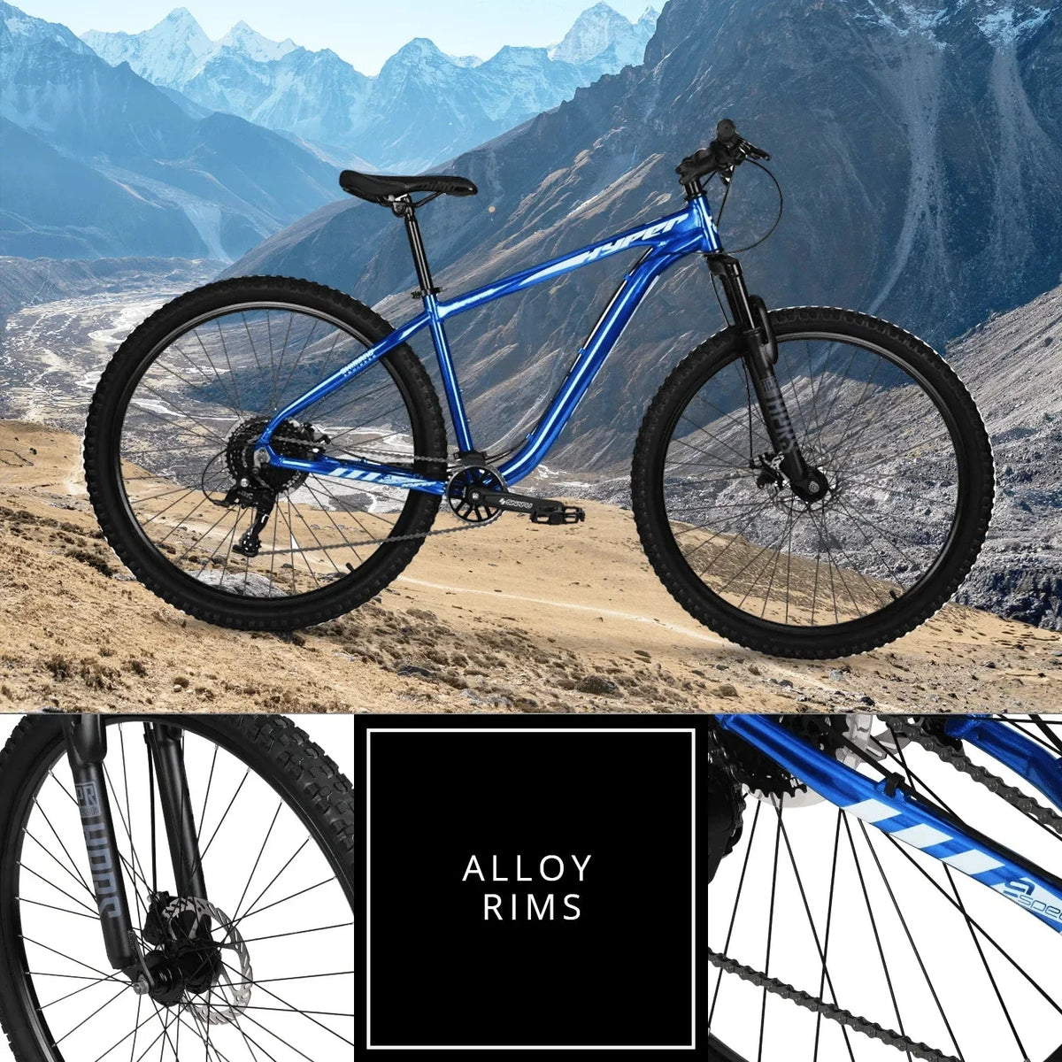 Hyper Bicycles Men's Mountain Bike, 29 inch, Hard Tail, Blue - Explorer