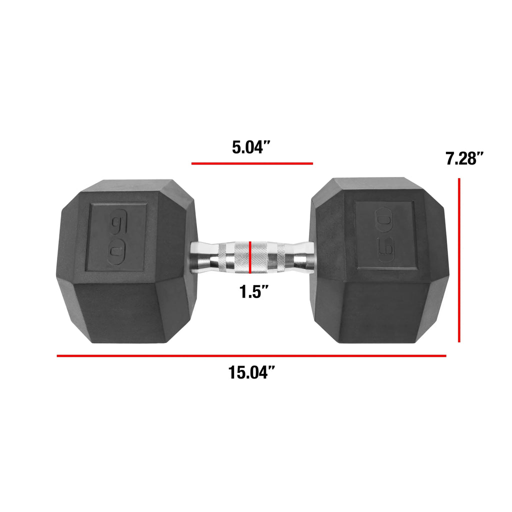 CAP Barbell Coated Hex Dumbbell, 60 lb, 2 Pack