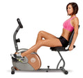 Marcy Recumbent Magnetic Exercise Bike With 8 Resistance Levels, Copper/Black - ME709