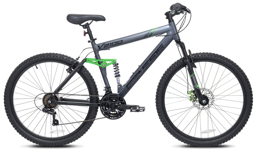 Genesis V2100 Men's Dual Suspension Mountain Bike, 26in, Slate Gray