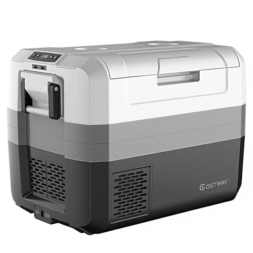 Costway 58 Quart Portable Electric Car Refrigerator Freezer - Dual Zone