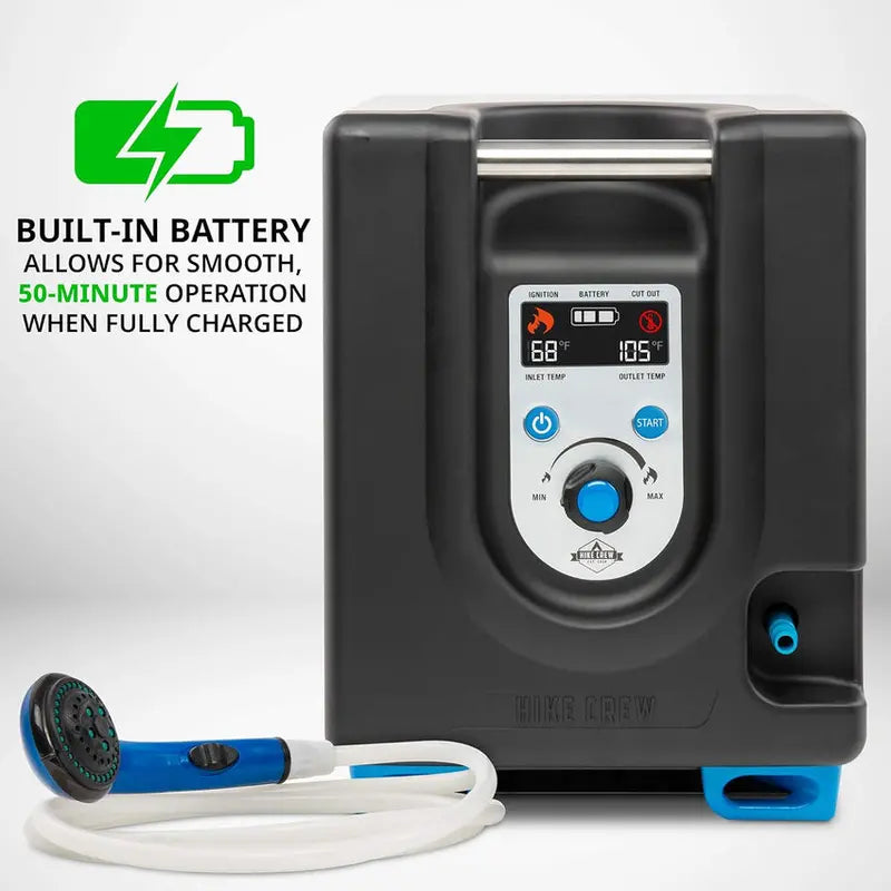 Portable Propane Water Heater And Shower Pump With LCD Display And Carry Case