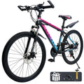 ARTUDATECH 24/26/27.5 Inch Mountain Bike, 24 Speeds, V/Disc Brakes, High-Carbon Steel Frame - Trailblazer