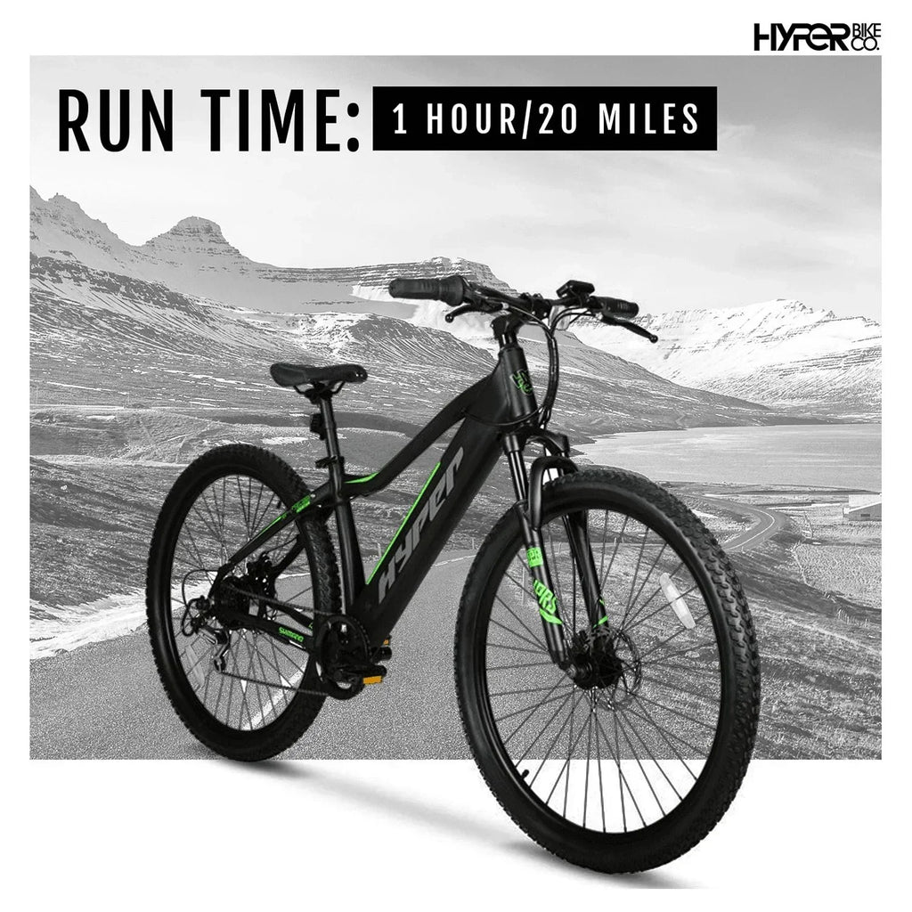 Hyper Bicycles 29 Inch 36V Electric Mountain Bike For Adults, 250W, Black